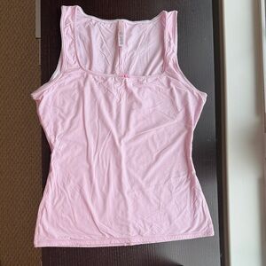 Pink Picot Sleeveless Women's Top